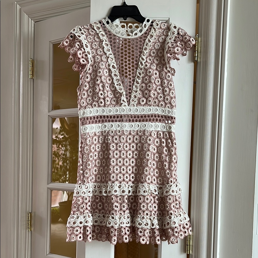 Pink and White Lace Dress